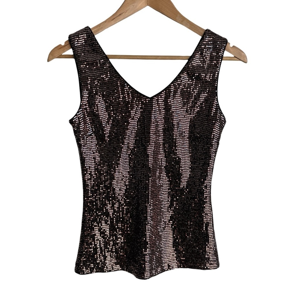 Joseph Ribkoff Sparkly Sequin Sleeveless Top Sz 4 Cocktail Party Event Tank EUC